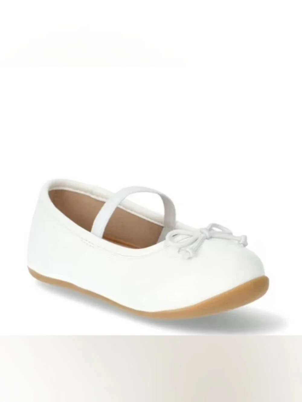 Girls White Mary Jane Ballet Flat with Bow